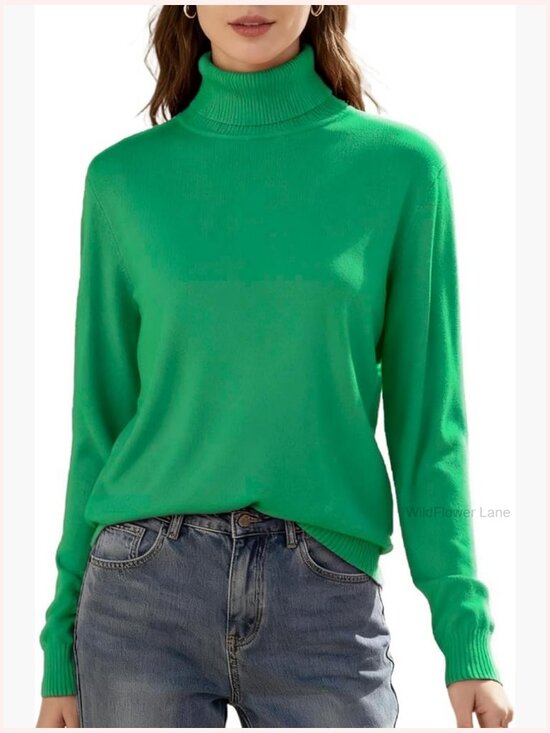Sweaters - Women's Turtleneck Sweater Long Sleeve Knit Pullover Fall Winter